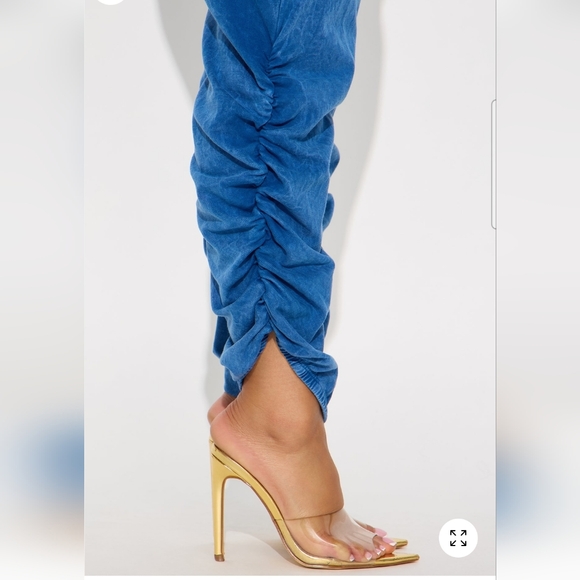 Fashion Nova Strapless Blue Jumpsuit - Picture 3 of 8